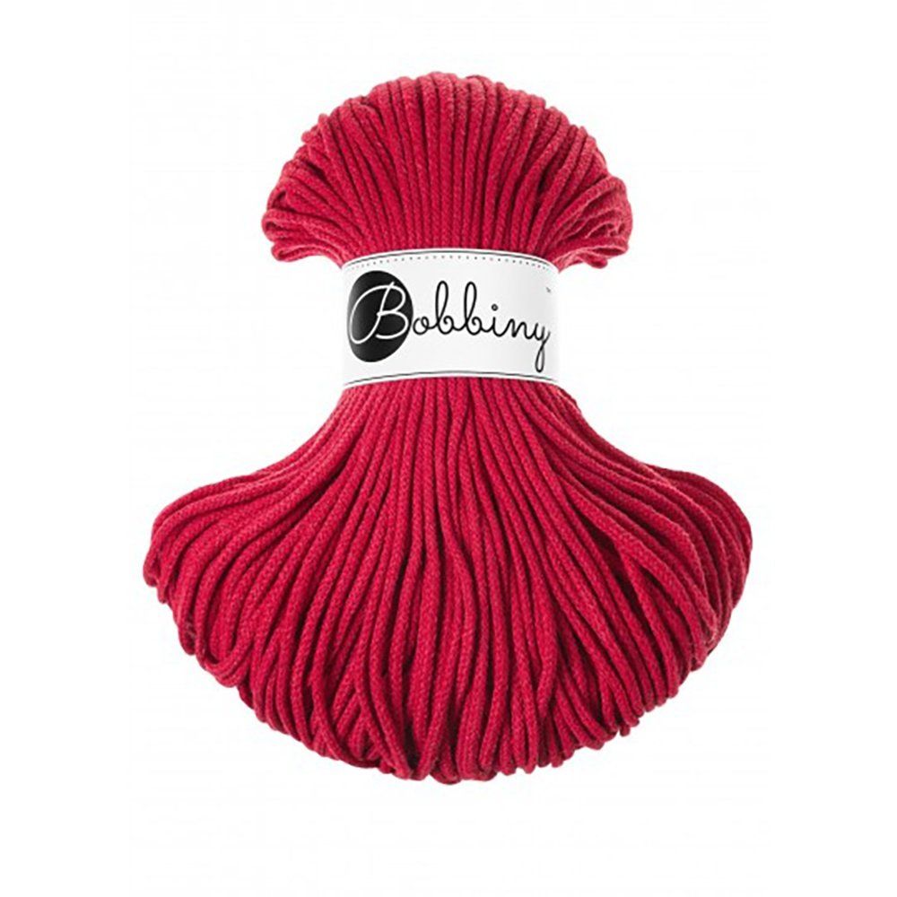 Bobbiny, Macramé pletená šňůra, 3 mm, 100 m, Classic Red