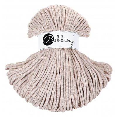 Bobbiny, pletená šňůra, Macramé, 5 mm, 100 m, Golden Nude