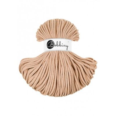Bobbiny, Macramé pletená šňůra, 5 mm, 100 m, Biscuit