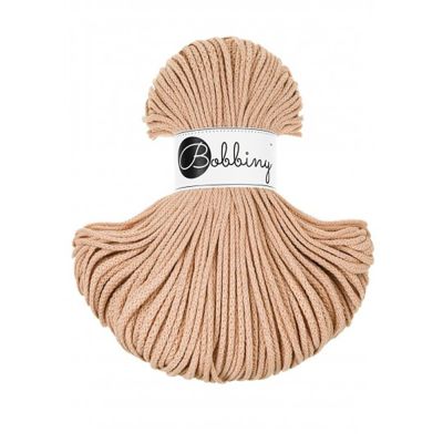 Bobbiny, Macramé pletená šňůra, 3 mm, 100 m, Biscuit