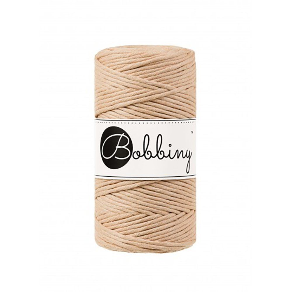 Bobbiny, Macramé kroucená šňůra, 3 mm, 100 m, Biscuit