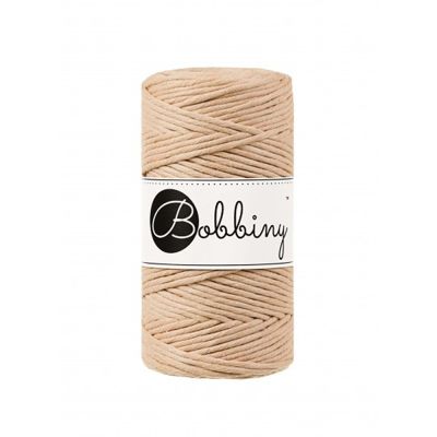 Bobbiny, Macramé kroucená šňůra, 3 mm, 100 m, Biscuit