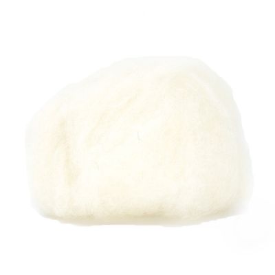 Ovčí rouno na plstění, mykané, 20 g, bílé