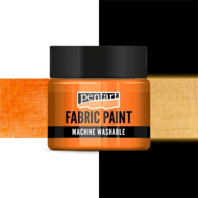 Barva na textil, 30 ml, neprůhledná, oranžová barva svítící ve tmě