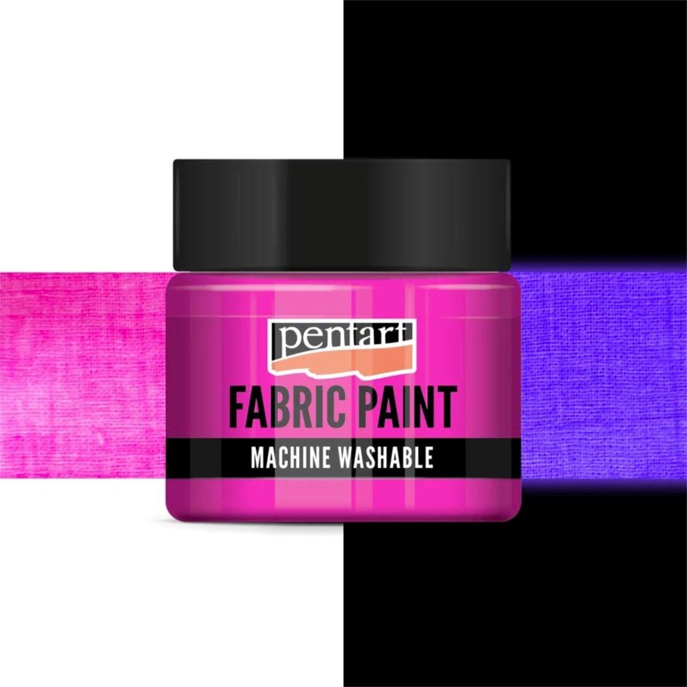 Barva na textil, 30 ml, neprůhledná, růžová barva svítící ve tmě