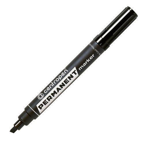 Centropen permanentní 8576, popisovač černý, zřezaný hrot