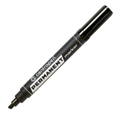 Centropen permanentní 8576, popisovač černý, zřezaný hrot