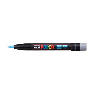 Popisovač UNI POSCA se štětcovým hrotem, světle modrý