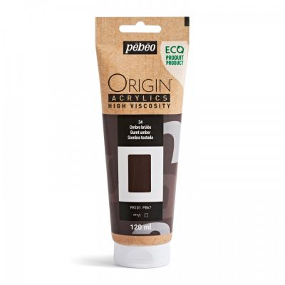 Origin Akrylové barvy, 120 ml, pálená umbra