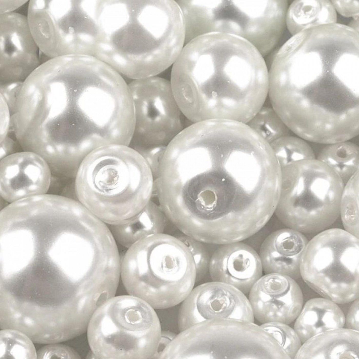 Voskované perly 10 mm, 01B bílá 10 ks