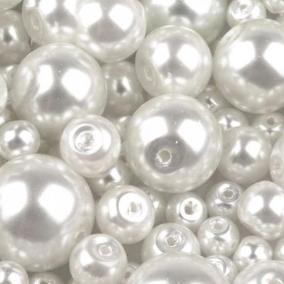 Voskované perly 10 mm, 01B bílá 10 ks