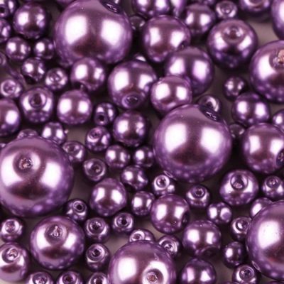Voskované perly 10 mm, 45B fialová 10 ks