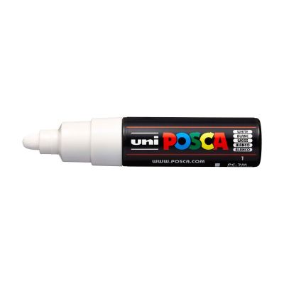 Popisovač Uni Posca PC-7M, 4,5-5,5 mm, bílý