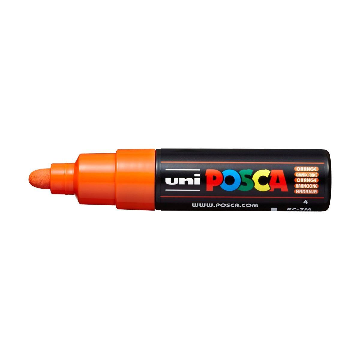 Popisovač Uni Posca PC-7M, 4,5-5,5 mm, oranžový