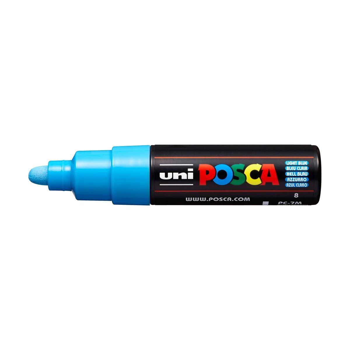 Popisovač Uni Posca PC-7M, 4,5-5,5 mm, světle modrý