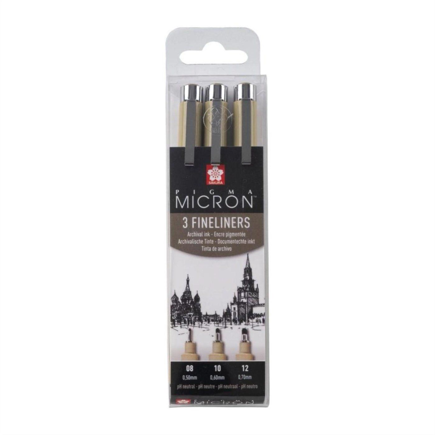 SAKURA Pigma Micron fineliner, sada 3 ks, černá