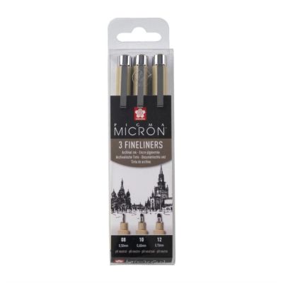 SAKURA Pigma Micron fineliner, sada 3 ks, černá