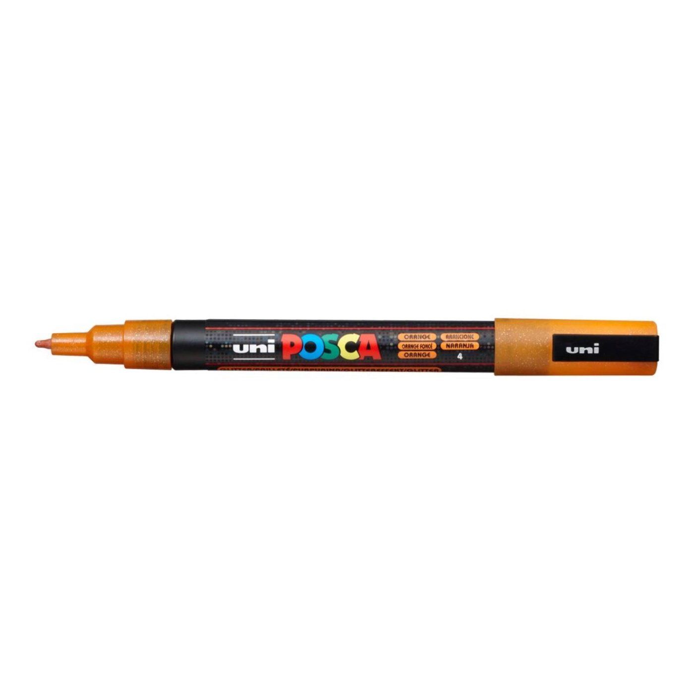 Popisovač Uni Posca PC-3ML, 1,3 mm, oranžový glitter