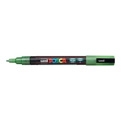 Popisovač Uni Posca PC-3ML, 1,3 mm, zelený glitter