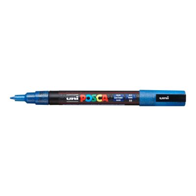 Popisovač Uni Posca PC-3ML, 1,3 mm, modrý glitter