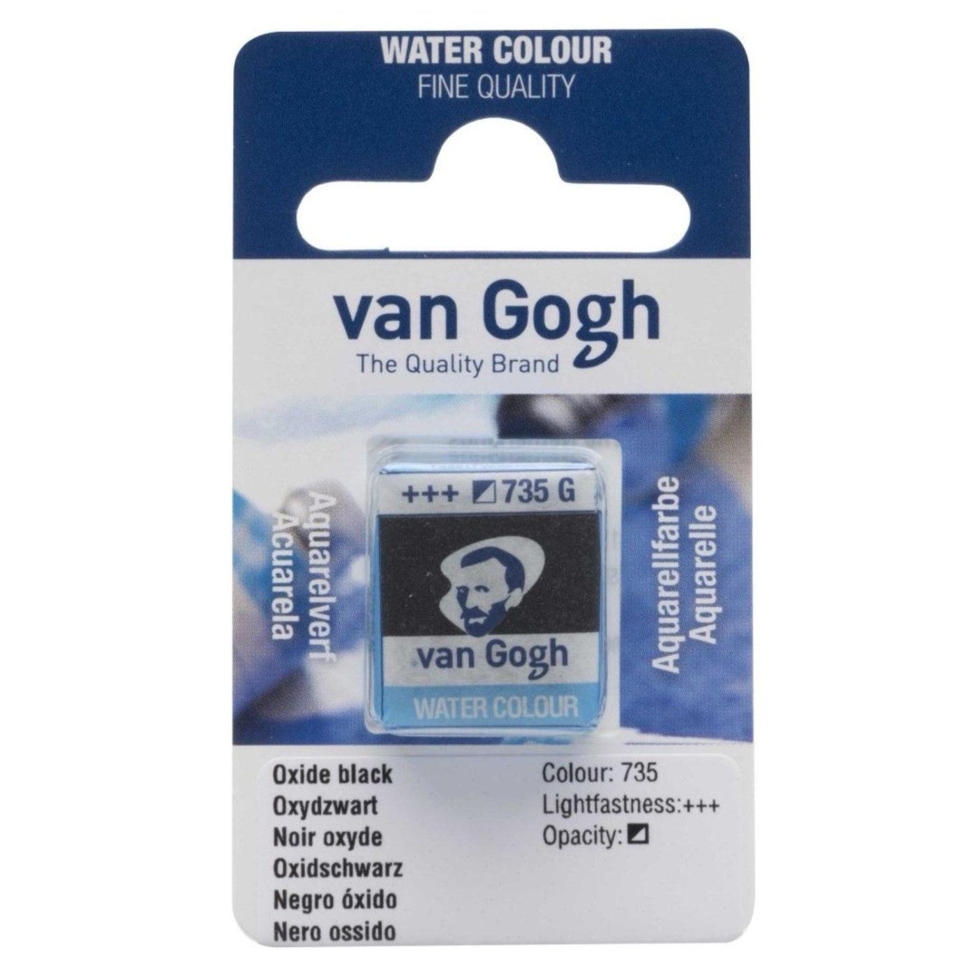 Van Gogh akvarelová barva, 2 ml, černá barva, oxid