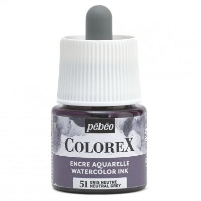 Akvarelový inkoust COLOREX, neutrální šedá 45 ml