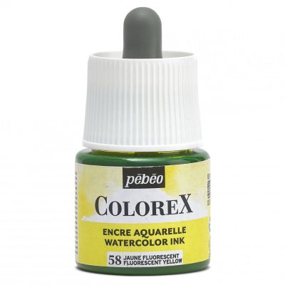 Akvarelový inkoust COLOREX, fluorescenční žlutá 45 ml