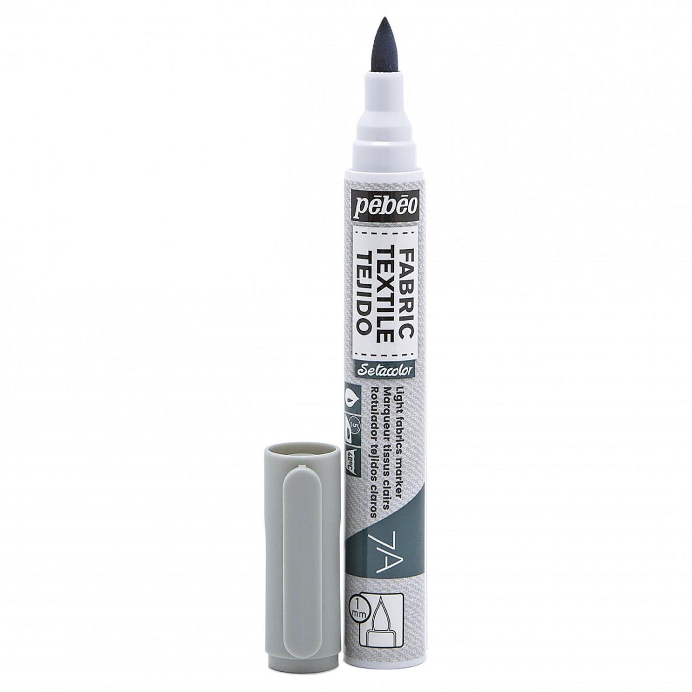Světlý textilní popisovač 7A Grey 1 mm štětec