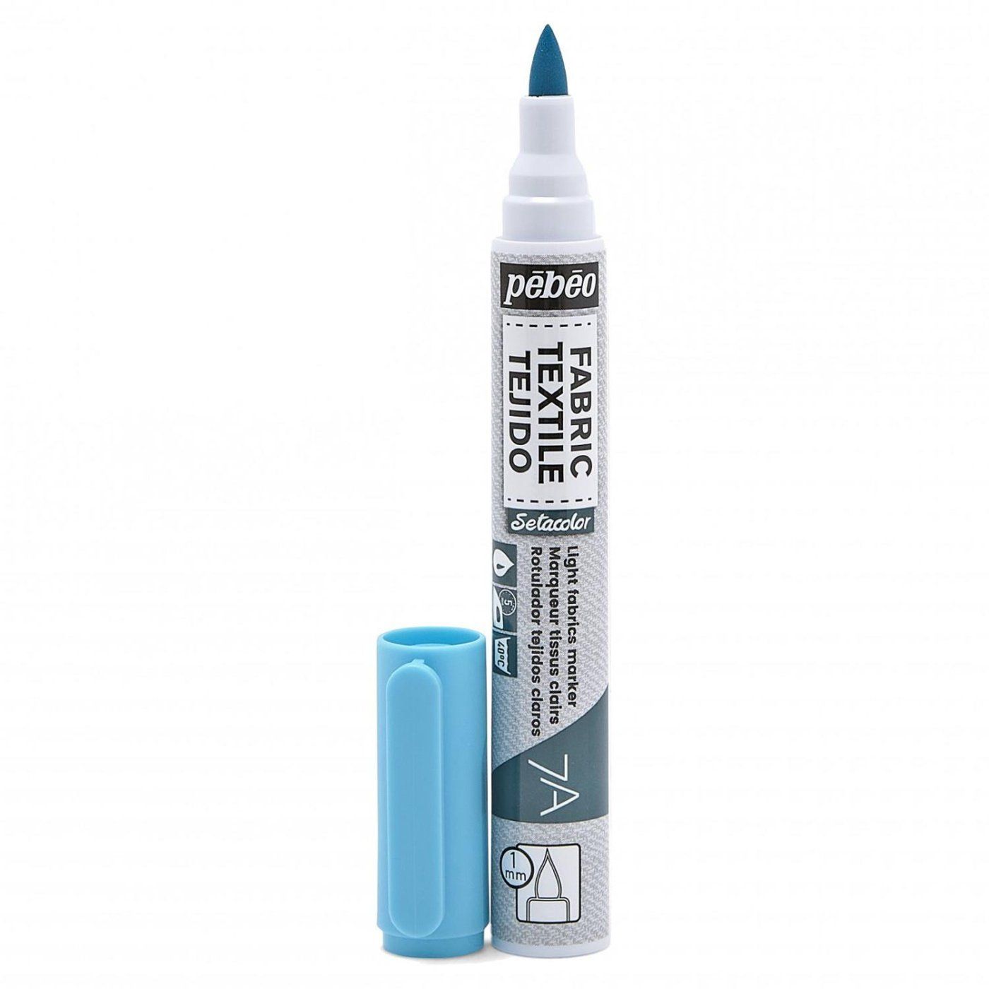 Světlý textilní popisovač 7A Flourescent Blue, 1 mm štětec