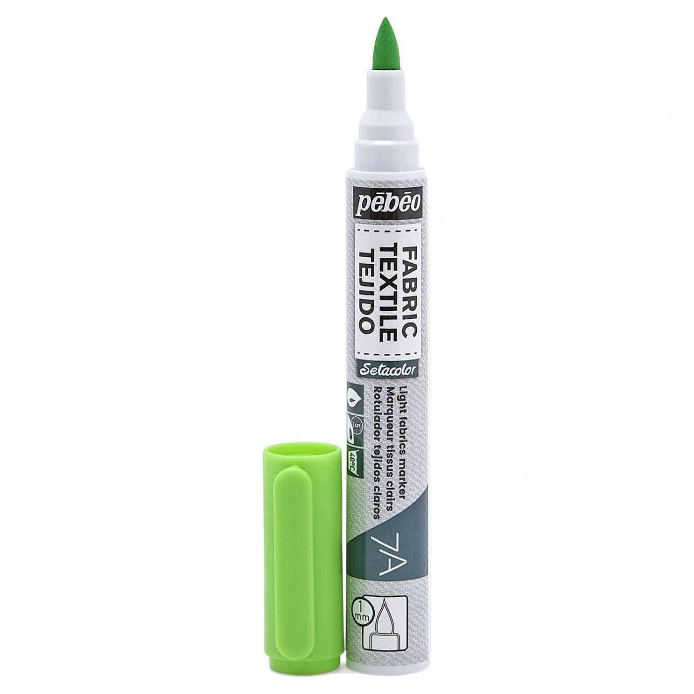Světlý textilní popisovač 7A Flourescent Green, 1 mm štětec