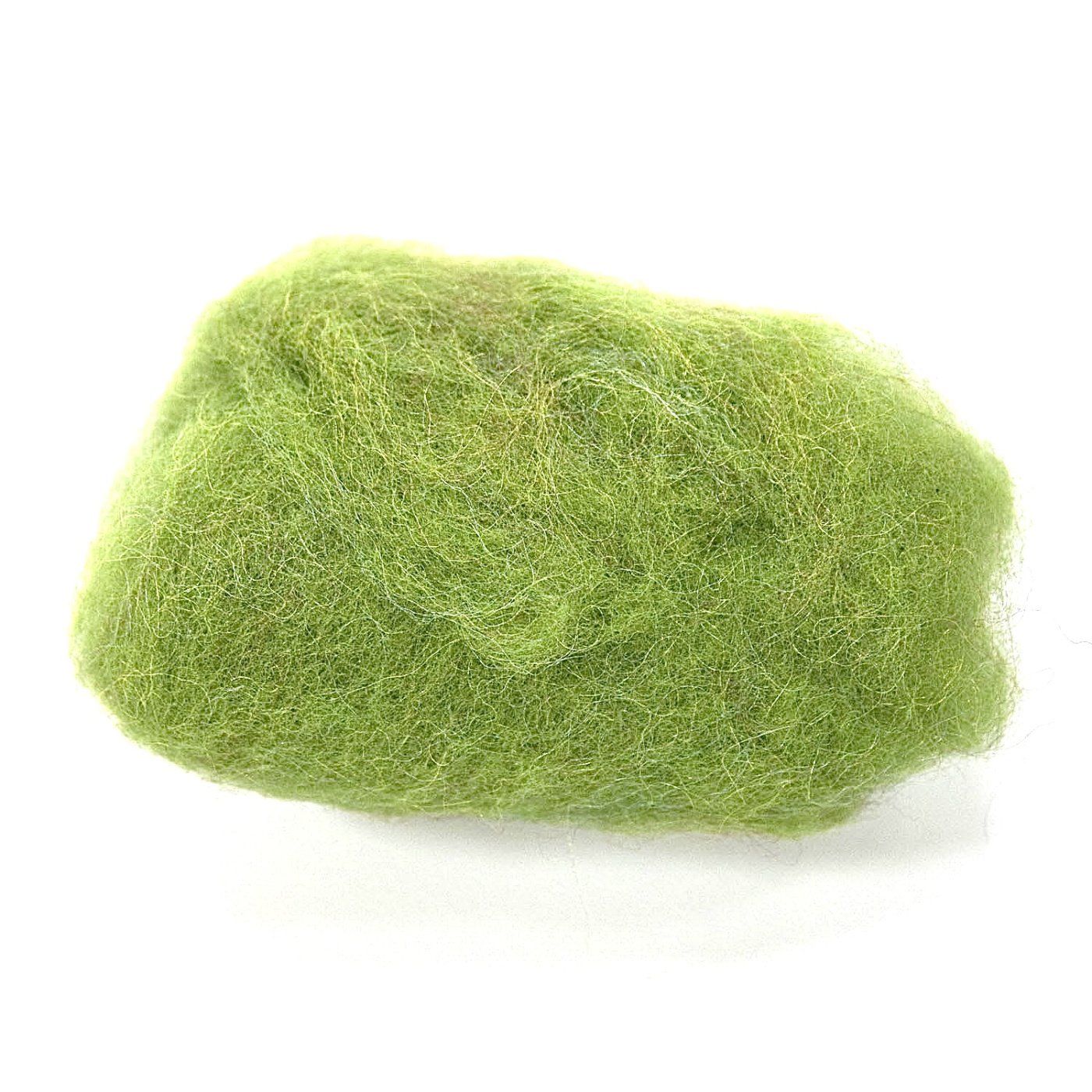 Ovčí rouno na plstění, mykané, s leskem 20 g, zelené