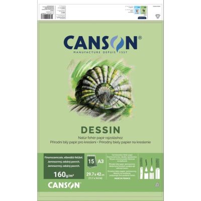 CANSON Skicák FineFace Dessin, 224g, A3 - 15 listu