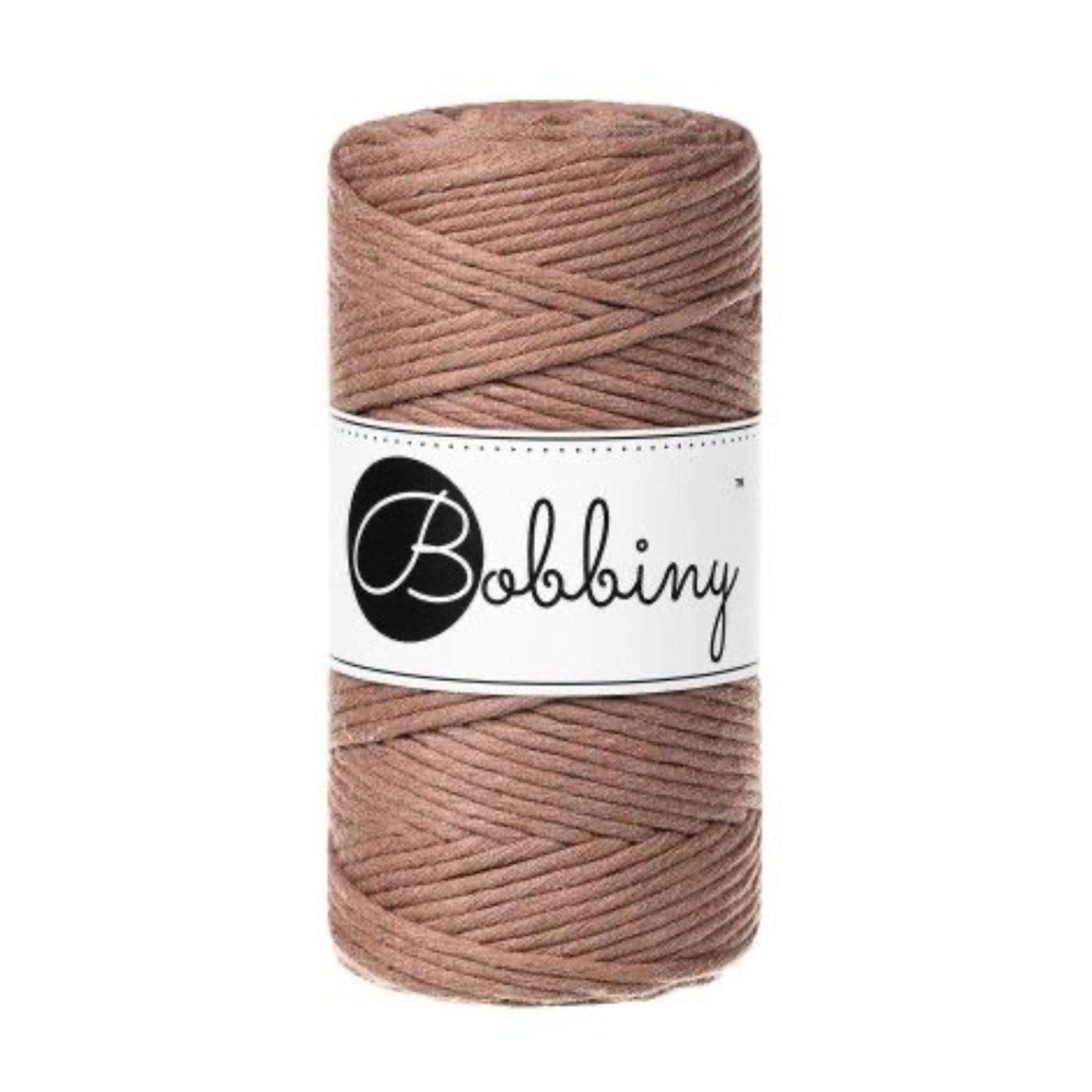 Bobbiny, kroucená šňůra Macramé, 3 mm, 100 m, Mocha Mousse