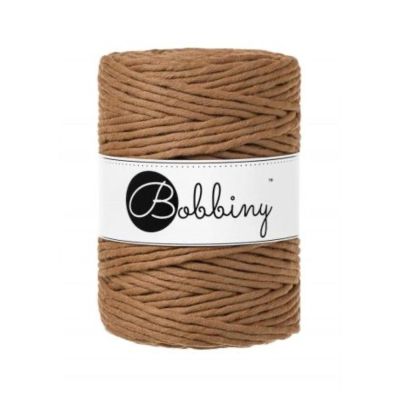 Bobbiny, kroucená šňůra Macramé, 5 mm, 100 m, karamelová barva