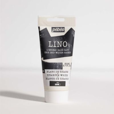 Linorytová barva PEBEO LINOCUT - titanová bílá, 80 ml