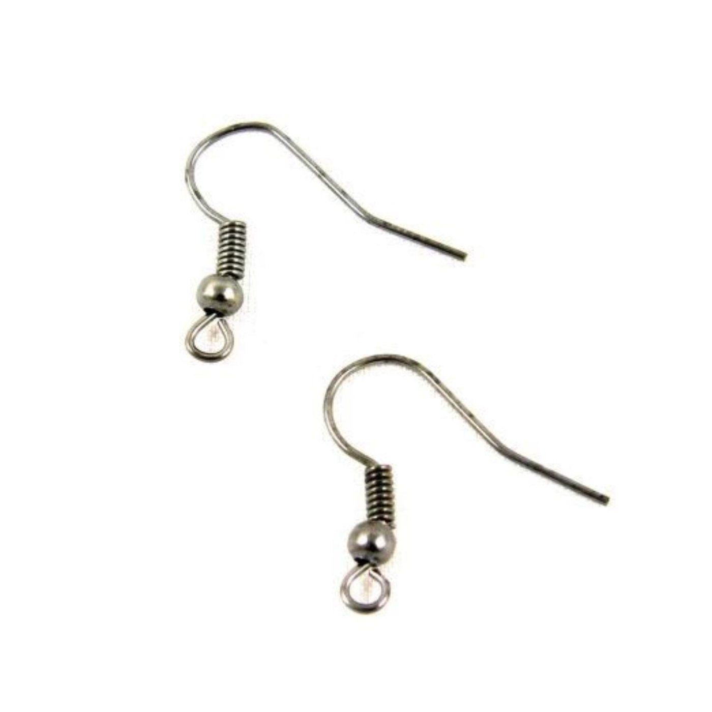 Háček 17 x 0,5 mm, 10 ks, hematitový