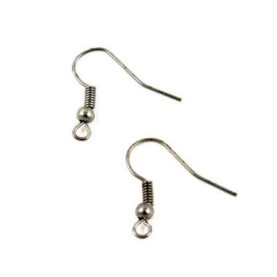 Háček 17 x 0,5 mm, 10 ks, hematitový