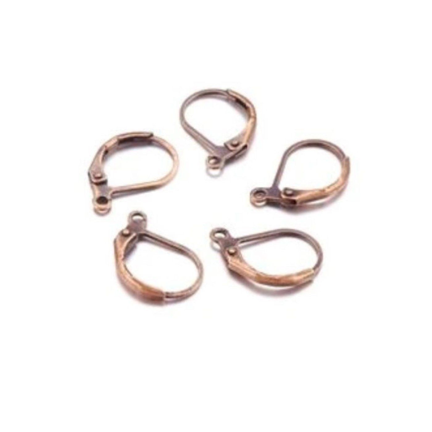 Náušnicové zapínání s očkem 13 x 10 mm, staroměď, 1 pár