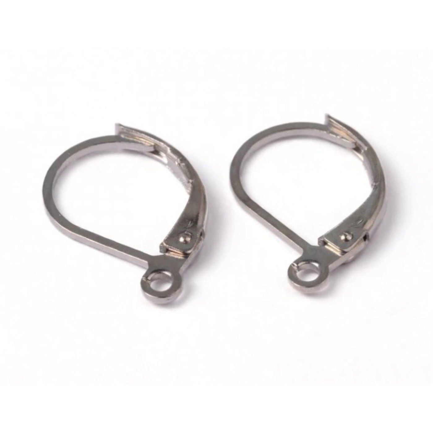 Náušnicové zapínání s očkem 15 x 10 mm, platina, 1 pár