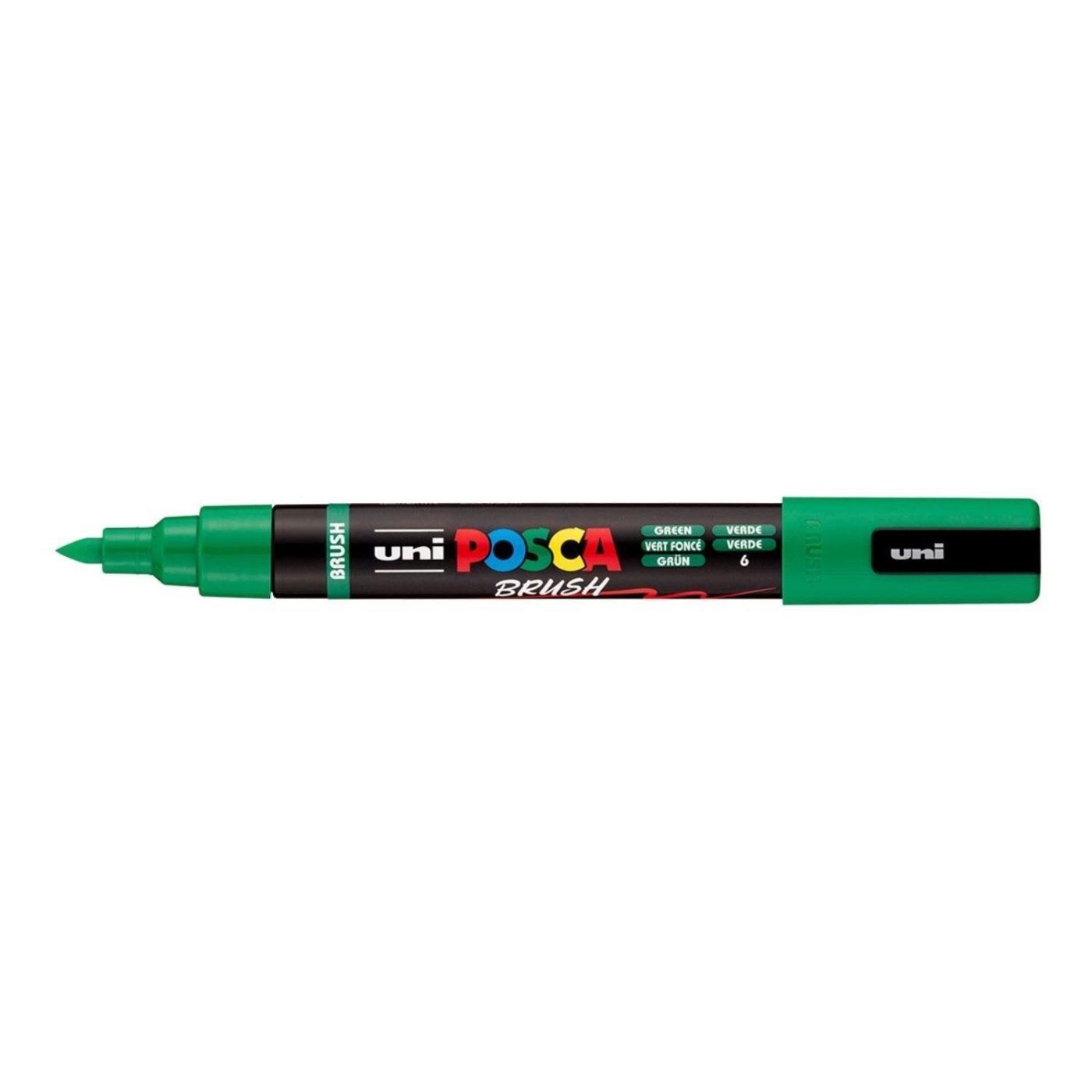 Popisovač UNI POSCA se štětcovým hrotem 1 - 4 mm, zelený