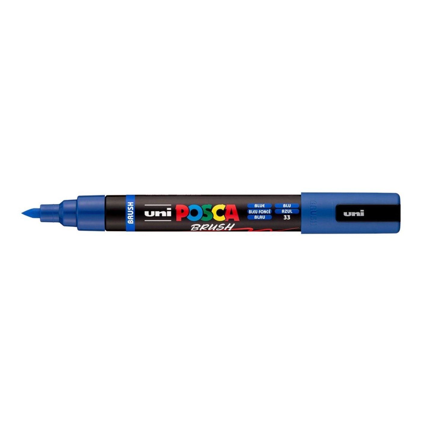 Popisovač UNI POSCA se štětcovým hrotem 1 - 4 mm, modrý