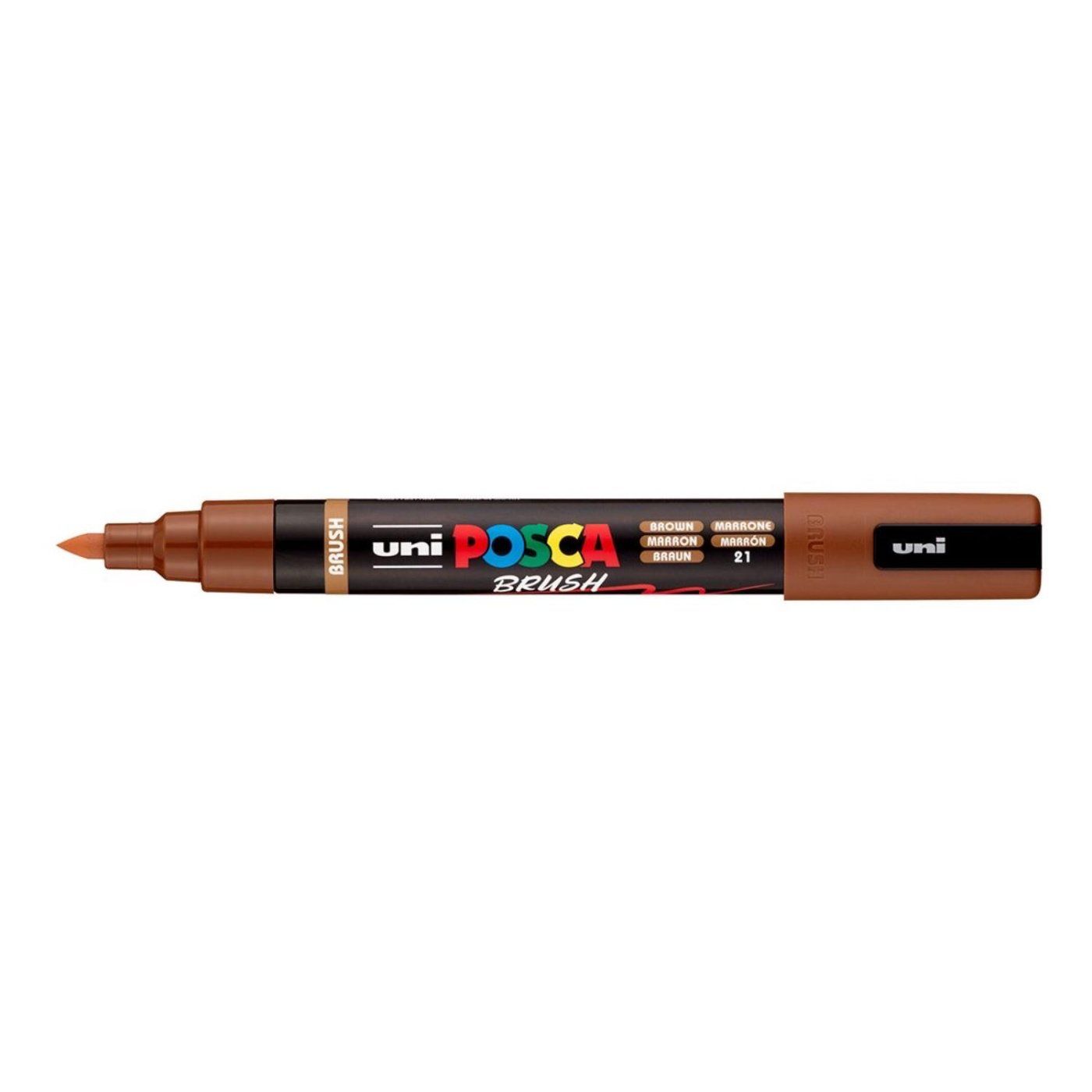 Popisovač UNI POSCA se štětcovým hrotem 1 - 4 mm, hnědý