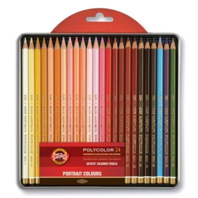 KOH-I-NOOR, sada tužek POLYCOLOR portrét, 24 ks v plechu