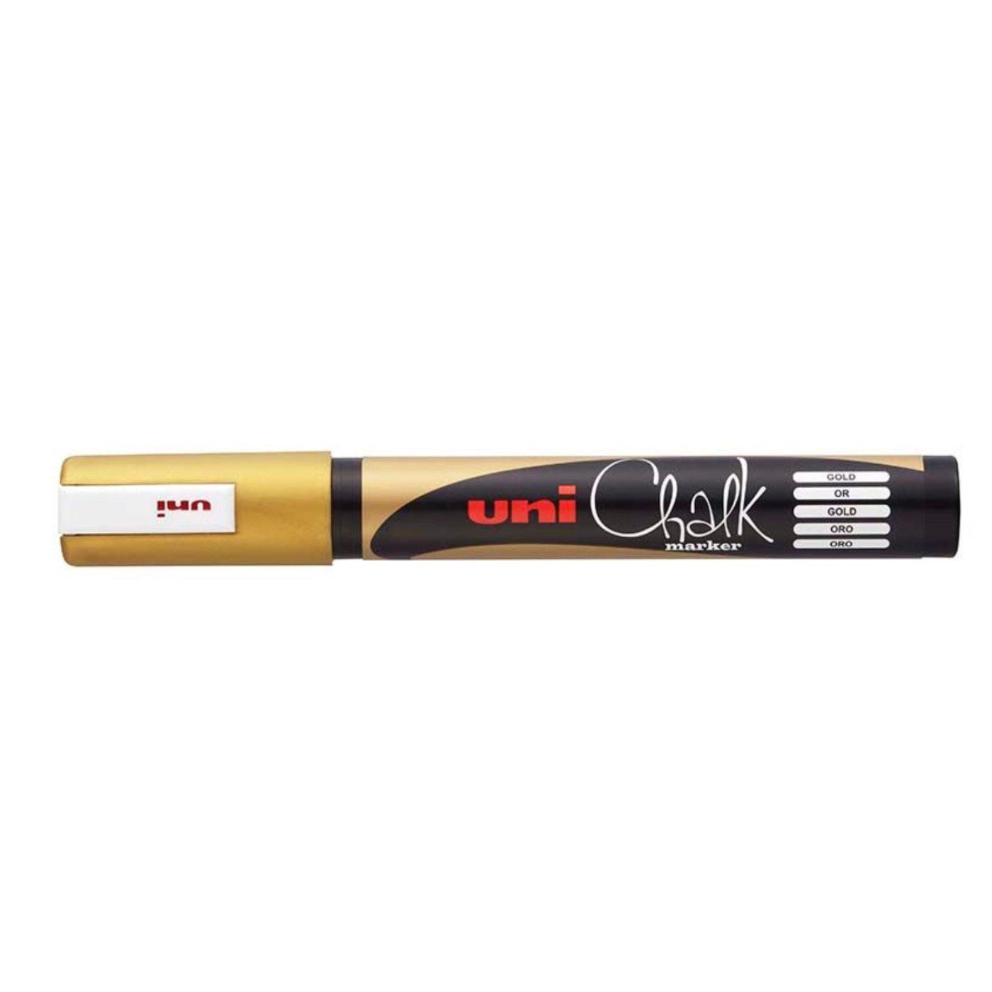 Křídový popisovač, UNI Chalk 5M, 1,8 - 2,5 mm, zlatý