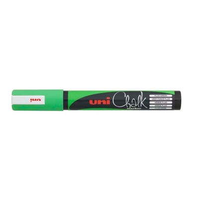 Křídový popisovač, UNI Chalk 5M, 1,8 - 2,5 mm, fluo zelený