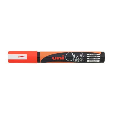 Křídový popisovač, UNI Chalk 5M, 1,8 - 2,5 mm, fluo oranžový