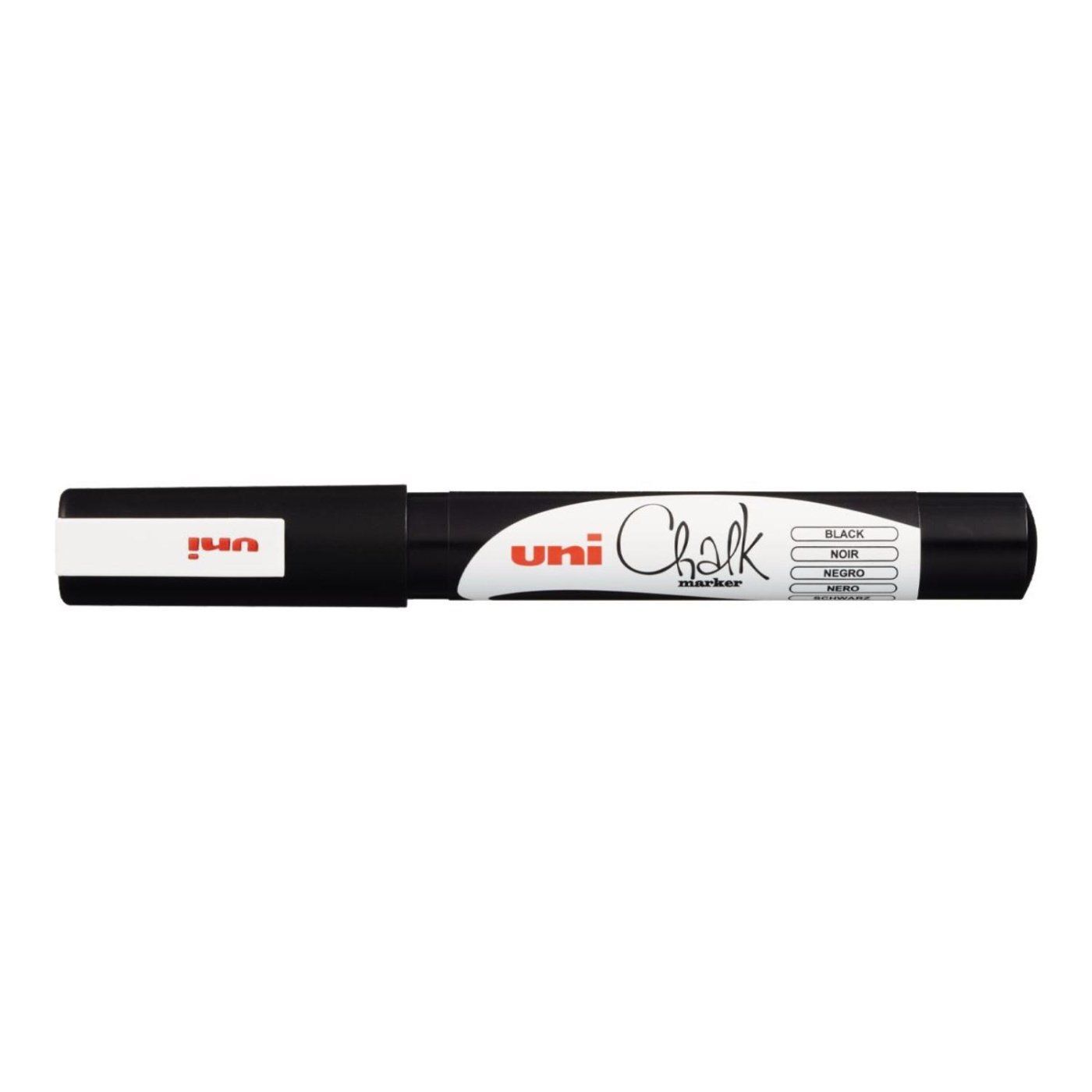 Křídový popisovač, UNI Chalk 3MS, 0,9 - 1,3 mm, černý
