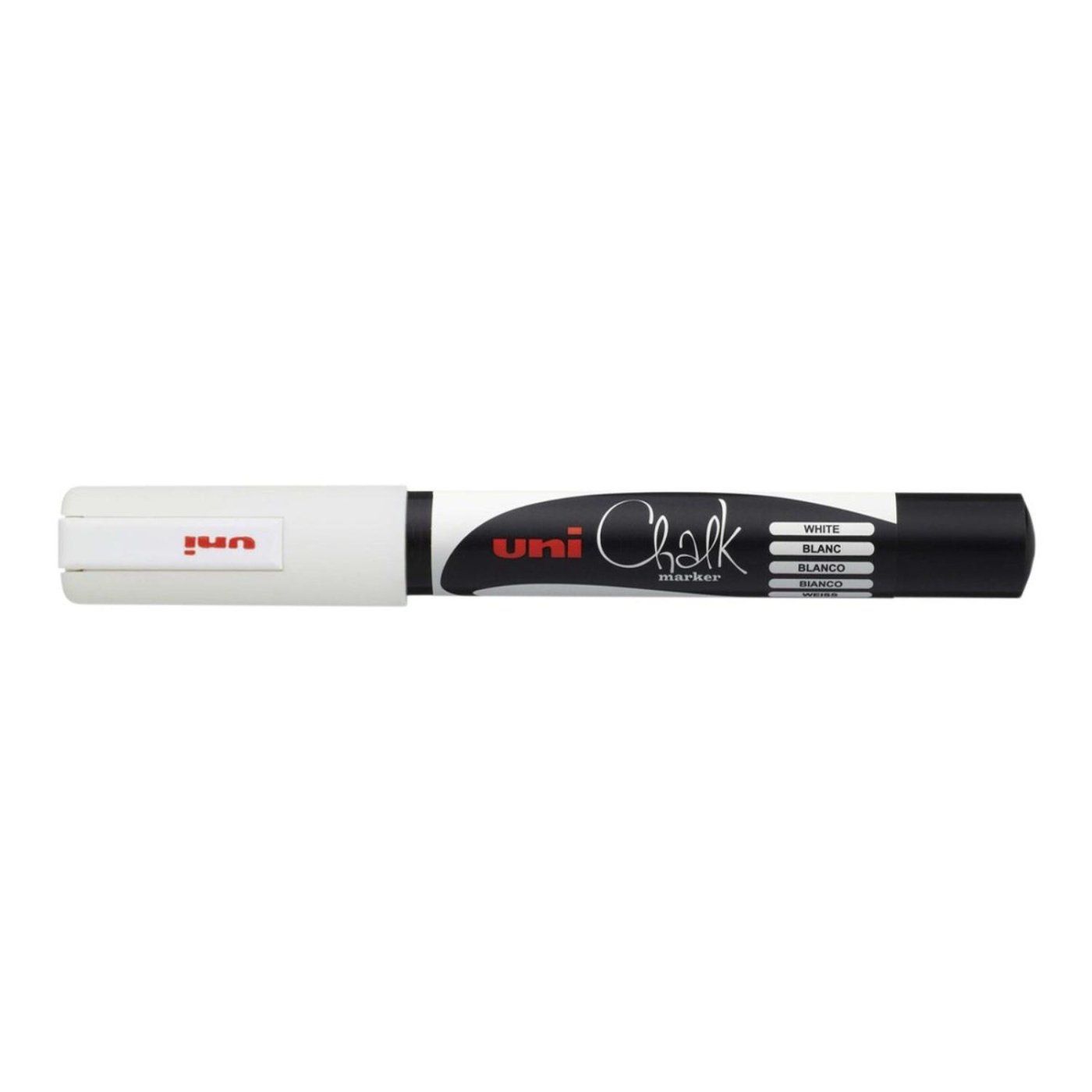 Křídový popisovač, UNI Chalk 3MS, 0,9 - 1,3 mm, bílý