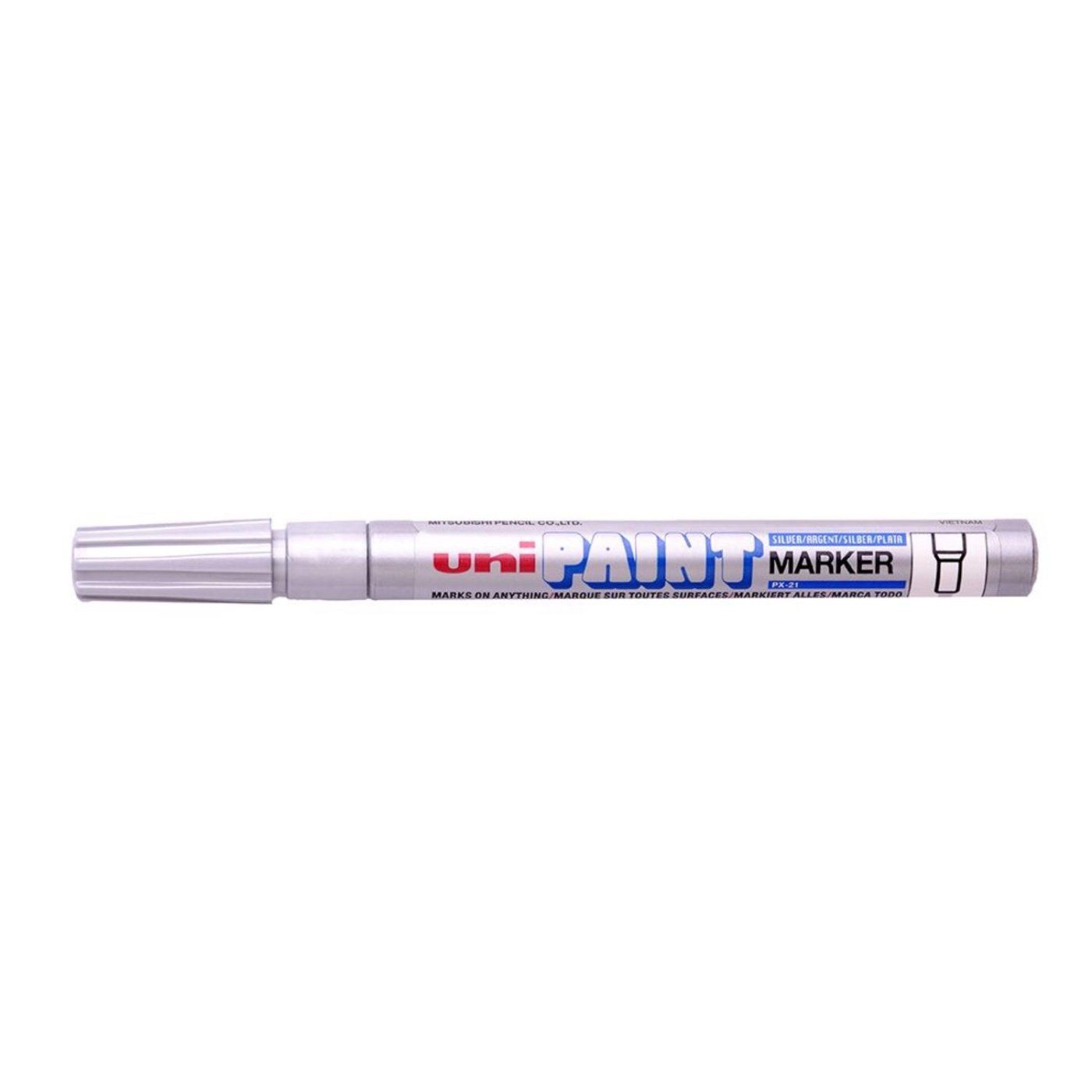 Lakový popisovač UNI PX-21, 0,8 - 1,2 mm, stříbrný