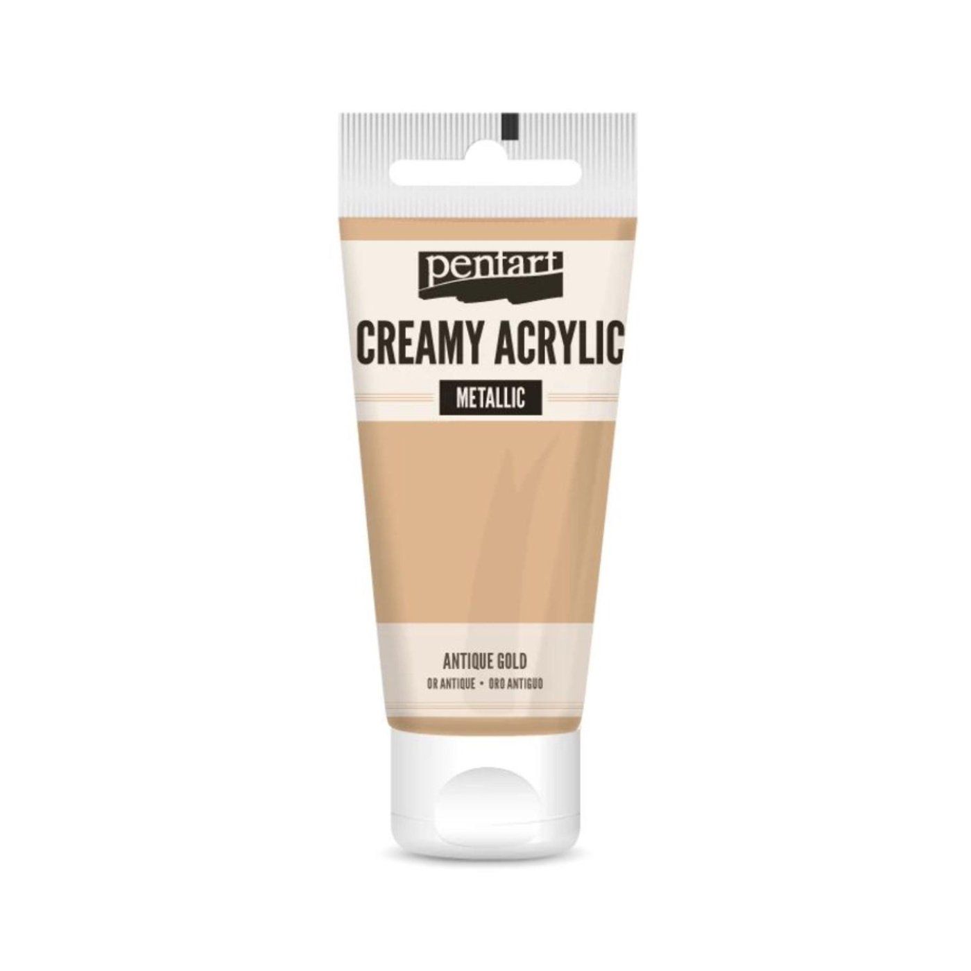 Akrylová barva krémová, metalická, starozlatá, 60 ml